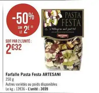 Géant Casino Farfalle pasta festa artesani offre