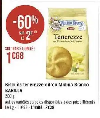 Géant Casino Biscuits tenerezze citron mulino bianco barilla offre