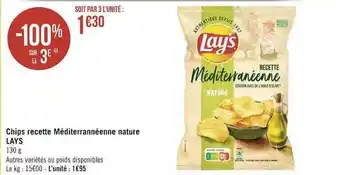 Géant Casino Chips recette méditerranéenne nature lays offre