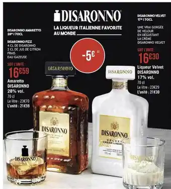 Amaretto disaronno, liqueur velvet disaronno 17% vol.