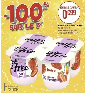Géant Casino Yaourts fraise light & free offre