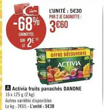 Activia fruits panachés danone
