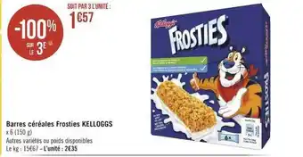 Géant Casino Barres céréales frosties kelloggs offre