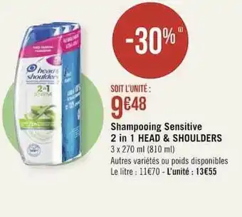 Shampooing sensitive 2 en 1 head & shoulders