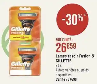 Lames rasoir fusion 5 gillette