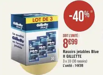 Géant Casino Rasoirs jetables blue ii gillette offre