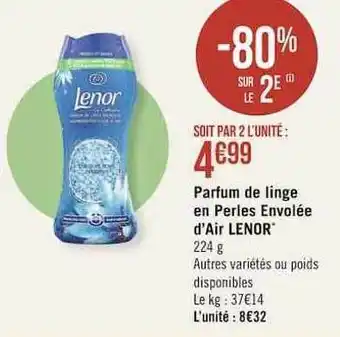Géant Casino Parfum de linge en perle envolée d'air lenor offre