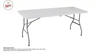 Géant Casino Table pliable 180 cm offre