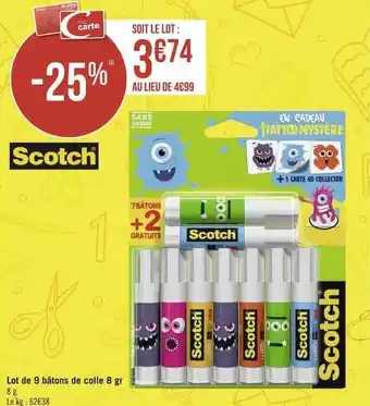 Géant Casino Lot de 9 bâton de colles 8 gr offre