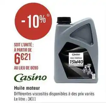 Géant Casino Huile moteur casino offre