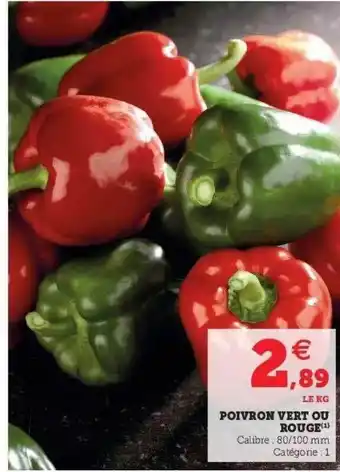 Hyper U Poivron vert ou rouge offre