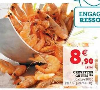 Hyper U Crevettes cuites offre