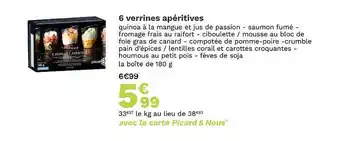 Picard 6 verrines apéritives offre