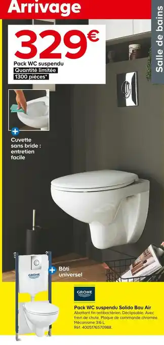 Castorama Grohe pack wc suspendu solido bau air offre