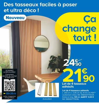 Castorama Lot de 4 tasseaux adhésifs offre