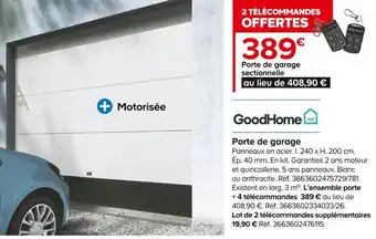 Castorama Goodhome porte de garage offre