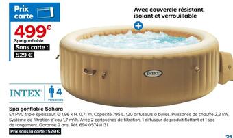 Castorama Intex spa gonflable sahara offre