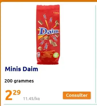 Action Minis Daim offre