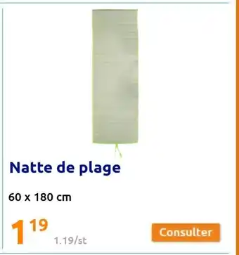 Action Natte de plage 60 x 180 cm offre