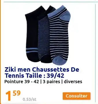 Ziki Men Chaussettes De Tennis Taille : 39/42