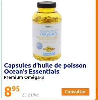 Action Capsules d'huile de poisson ocean's essentials offre