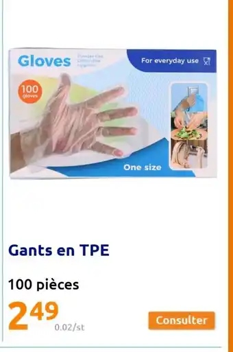 Action Gants en TPE 100 pièces offre