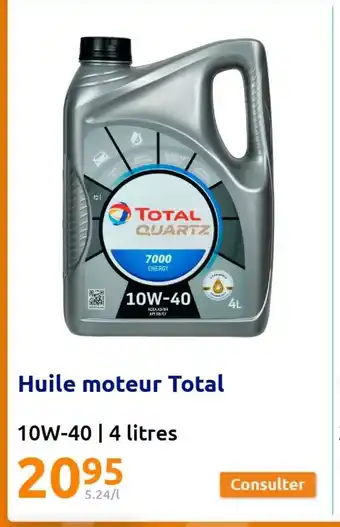 Action Huile Moteur Total 10 W - 40 l 4 Litres offre