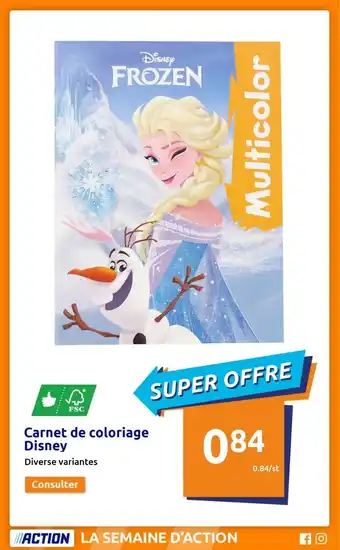 Action Carnt de coloriage Disney offre