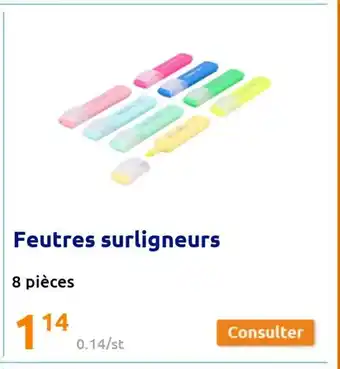Action Feutres surligneurs 8 pièces offre