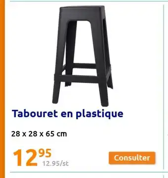 Action Tabouret en plastique 28 x 28 x 65 cm offre