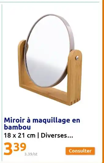 Action Miroir à maquillage en bambou offre