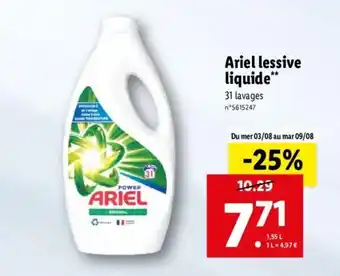 Lidl Ariel Lessive liquide offre