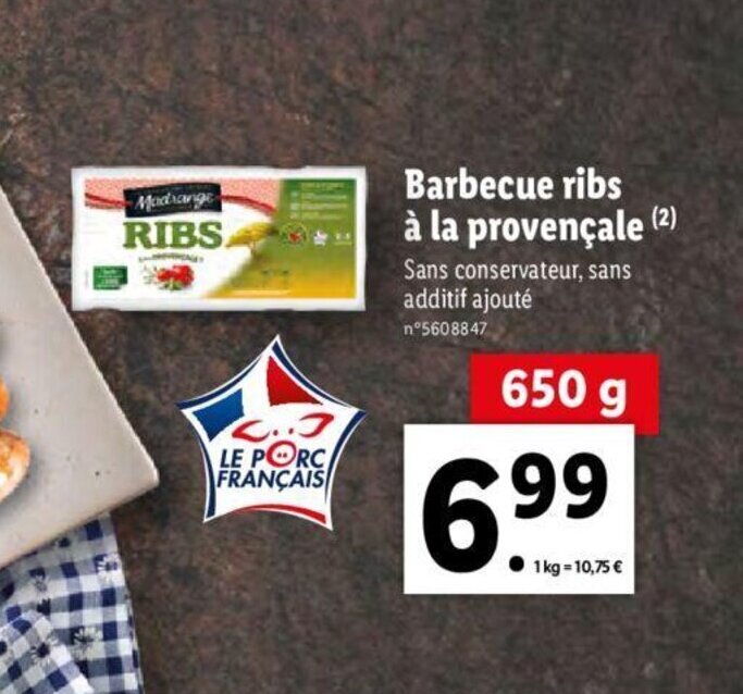 Promo Barbecue ribs à la provençale chez Lidl