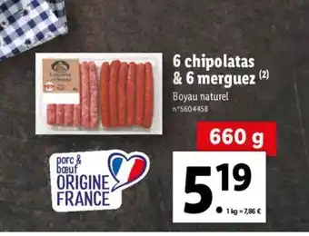 Lidl 6 Chipolatas & 6 merguez offre