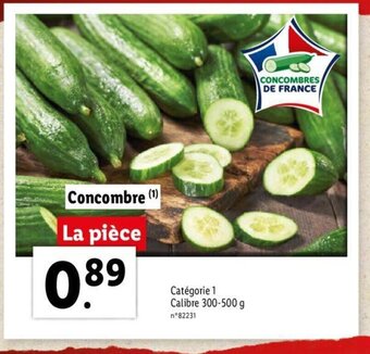 Lidl Concombre offre