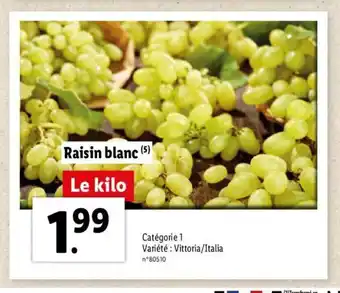 Lidl Rasin Blanc offre