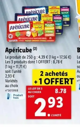 Lidl Apéricube offre