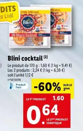 Lidl Blini cocktail offre