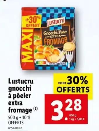 Lidl Lustucry gnocchi à pôeler extrafromage offre