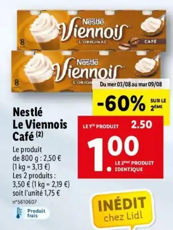 Lidl Nestlé le viennois café offre