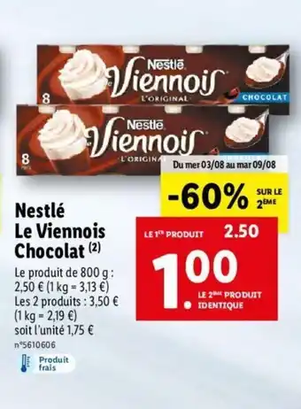 Lidl Nestlé Le Viennois chocolat offre