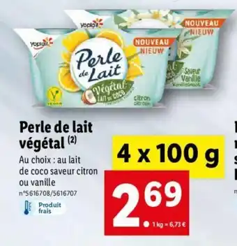Perle de lait végétal
