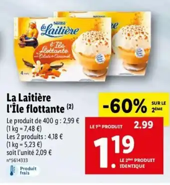 Lidl La Laitière I'Île flottante offre
