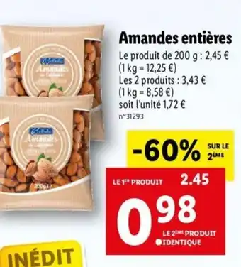 Lidl Amandes entières offre