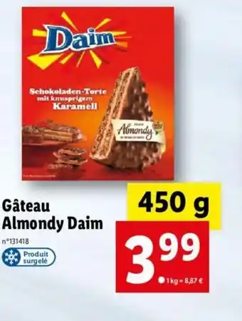 Lidl Gâteau almondy daim offre