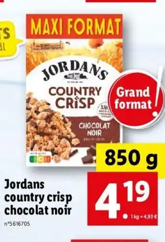 Lidl Jordans country criso chocolat noir offre
