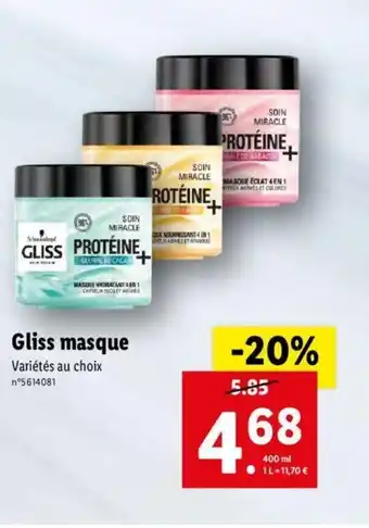 Lidl Gliss masque offre