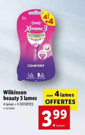 Lidl Wilkinson beauty 3 lames offre