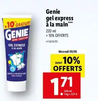 Lidl Genie gel express à la main offre