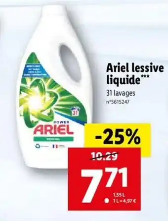 Lidl Ariel lessive liquide offre